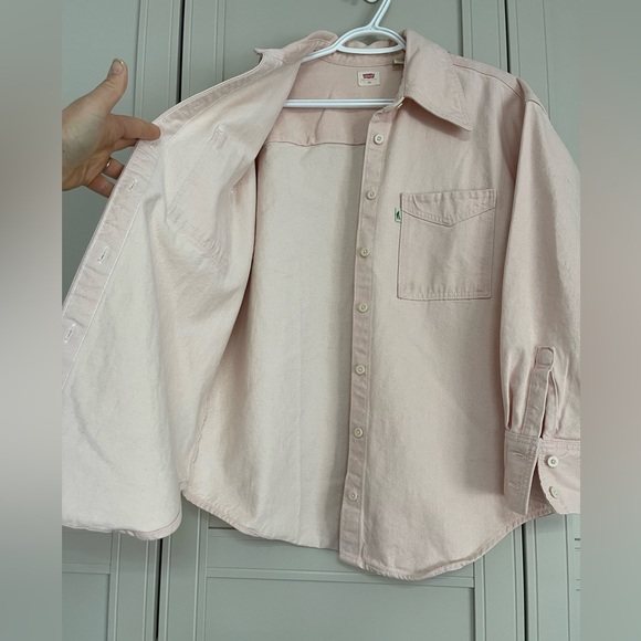 Levi’s Fresh Collection (Peapod) Oversized Pastel Pink Cotton Denim Shacket - Picture 5 of 9